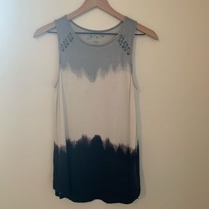 Blue & White Ombré Tie Dye Tank Top